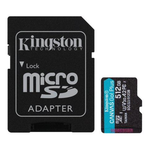 Kingston Karta pamięci Kingston microSD Canvas Go! Plus 512GB UHS-I U3 V30 + adapter