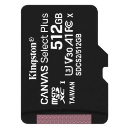 Kingston Karta pamięci Kingston microSD Canvas Select Plus 512GB Class 10 UHS-I U3 V30