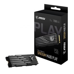 MSI Dysk SSD MSI SPATIUM M480 1TB PCIe 4.0 NVMe M.2 PLAY 2280 (7000/5500 MB/s) 3D NAND