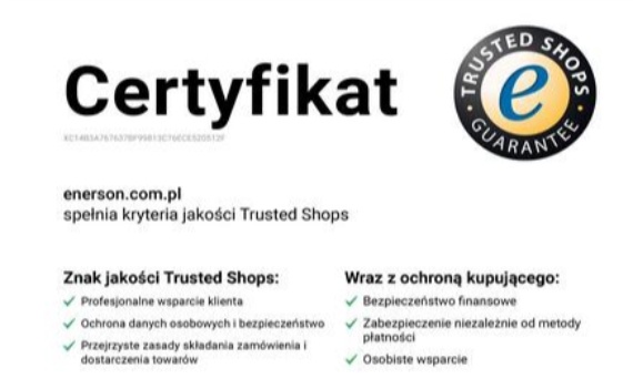 Mamy certyfikat jakości Trusted Shops!